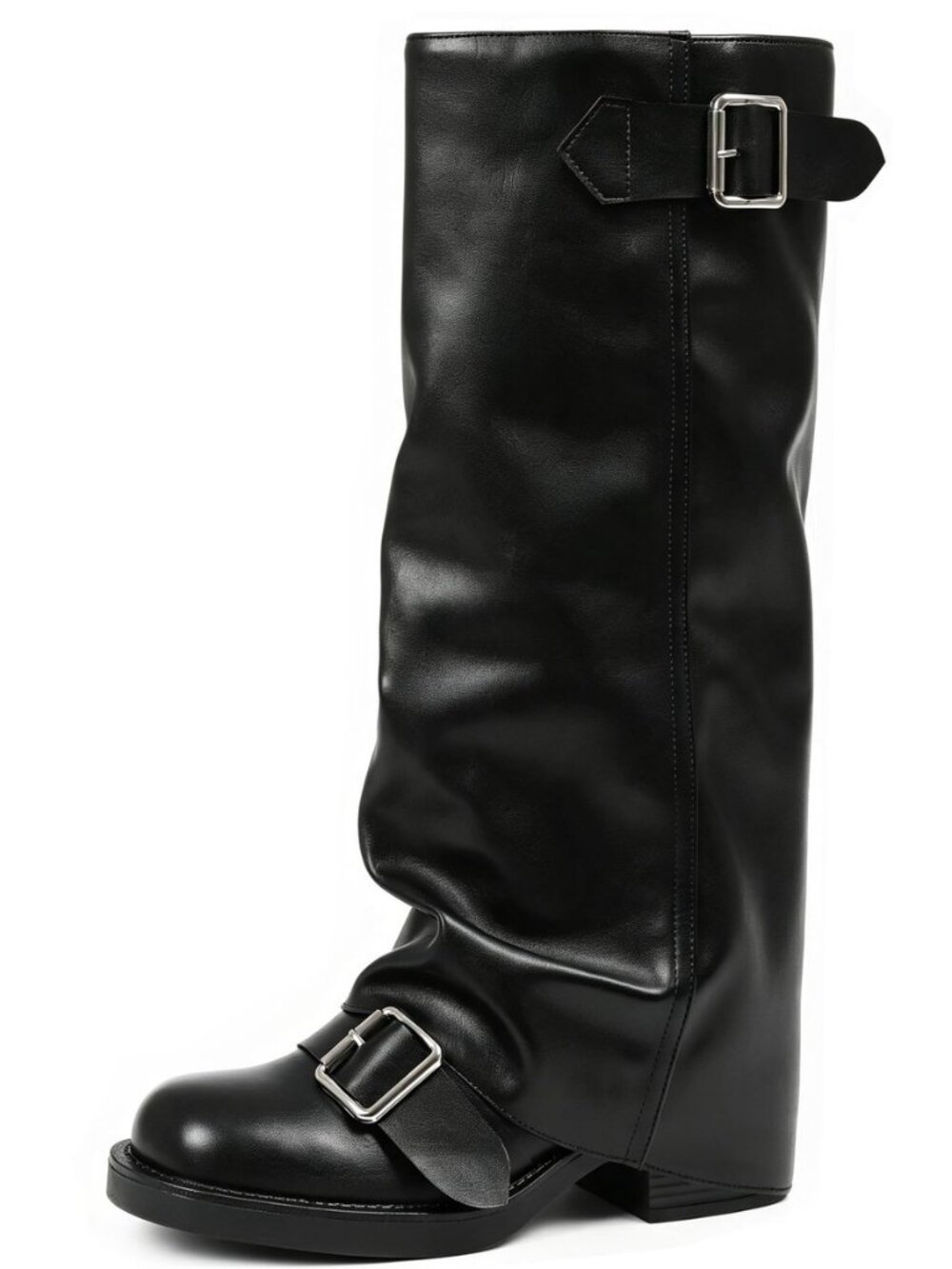 Fold Over Knee High Boots Women